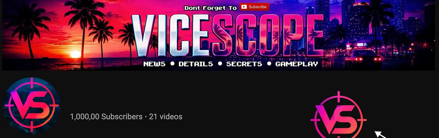 Vicescope branding shown on a YouTube channel page